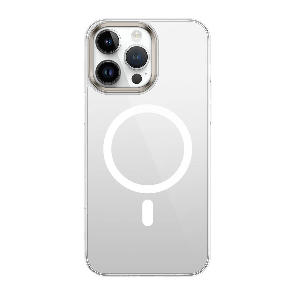 Apple iPhone 16 Pro Max Kılıf Magsafe Şarj Özellikli Şeffaf Cam Arka Yüzey NXXA G-Glass Kapak-Şeffaf