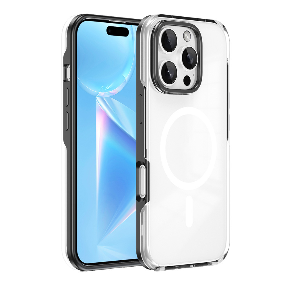 iPhone 16 Pro Max Kılıf Magsafe Şarj Özellikli Çıkarılabilir Arka Yüzeyli NXXA Polar Kapak-Siyah