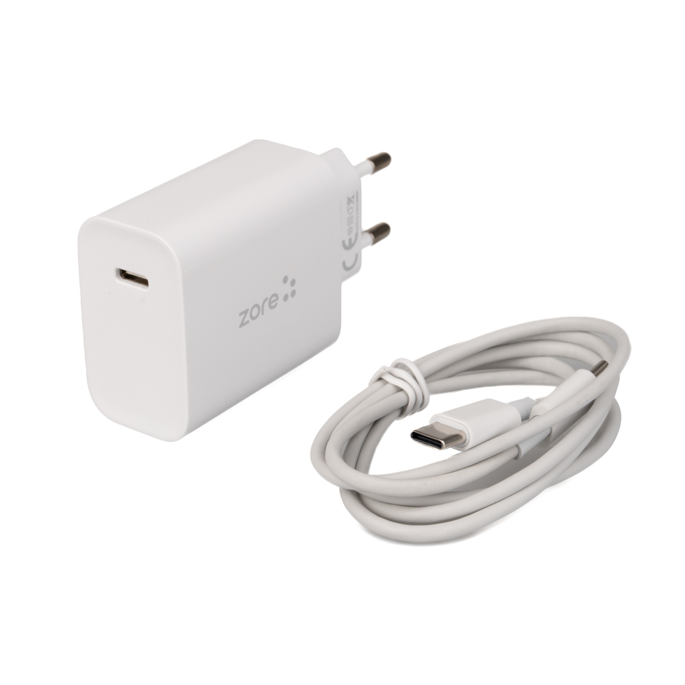 ​​Zore XMac Serisi X6 Type-C to Type-C Ev Şarj Aleti 20W - Beyaz