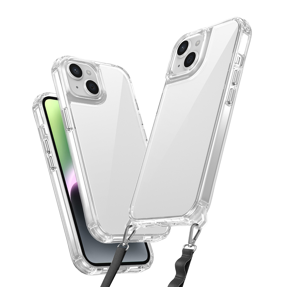 iPhone 13 Kılıf Airbagli Takılabilir Askı Aparatlı NXXA Snap Silikon Kapak-Şeffaf