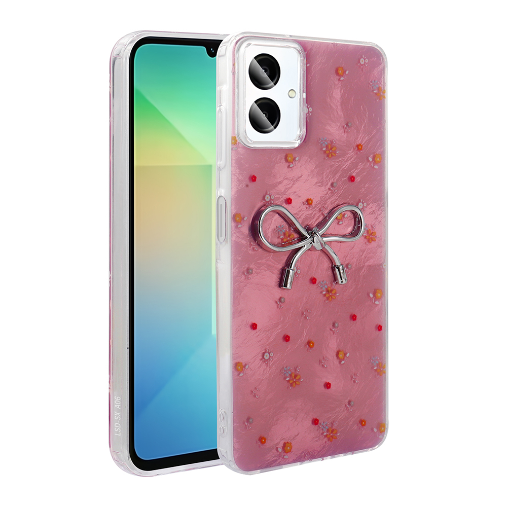 Galaxy A06 Kılıf Kamera Korumalı Figürlü NXXA Ponti Silikon Kapak - Açık Pembe