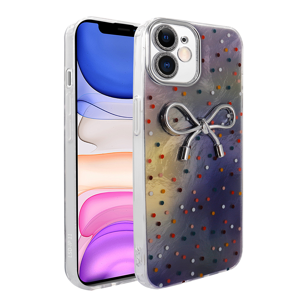iPhone 11 Kılıf Kamera Korumalı Figürlü NXXA Ponti Silikon Kapak - Lila