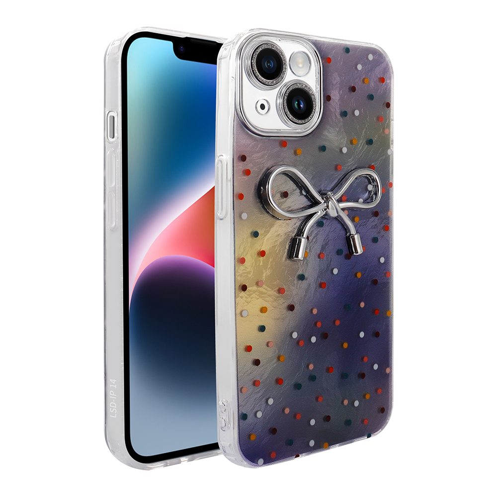 iPhone 14 Kılıf Kamera Korumalı Figürlü NXXA Ponti Silikon Kapak - Lila