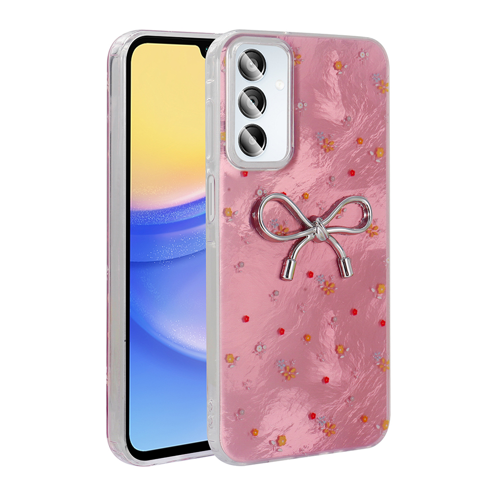 Galaxy A15 Kılıf Kamera Korumalı Figürlü NXXA Ponti Silikon Kapak - Açık Pembe