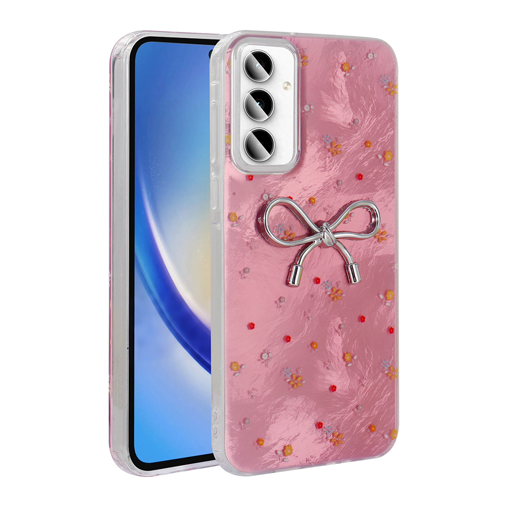 Galaxy A55 Kılıf Kamera Korumalı Figürlü NXXA Ponti Silikon Kapak - Açık Pembe