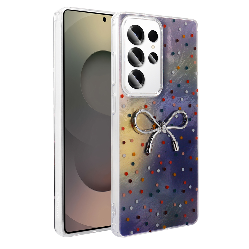 Galaxy S24 Ultra Kılıf Kamera Korumalı Figürlü NXXA Ponti Silikon Kapak - Lila