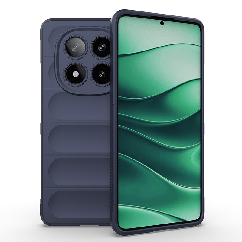 Redmi Note 14 Pro 4G Kılıf Esnek TPU Oyuklu Arka Yüzey Tasarımlı NXXA Etnik Silikon Kapak - Lacivert