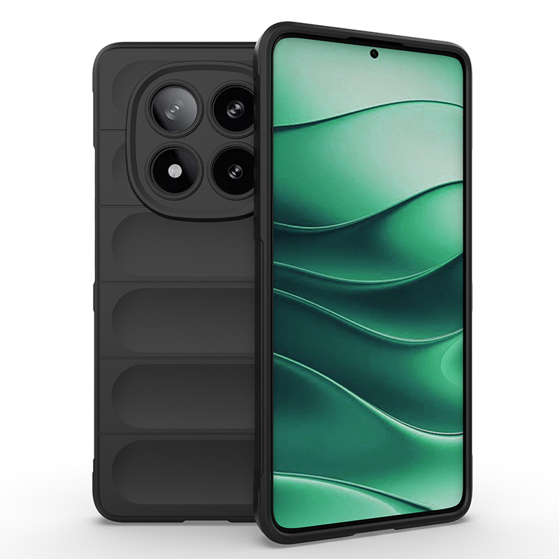 Redmi Note 14 Pro 4G Kılıf Esnek TPU Oyuklu Arka Yüzey Tasarımlı NXXA Etnik Silikon Kapak - Siyah