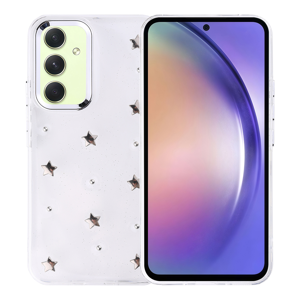 Galaxy A54 Kılıf Airbag Tasarımlı Simli Şeffaf NXXA Kutup Kapak - Yıldız