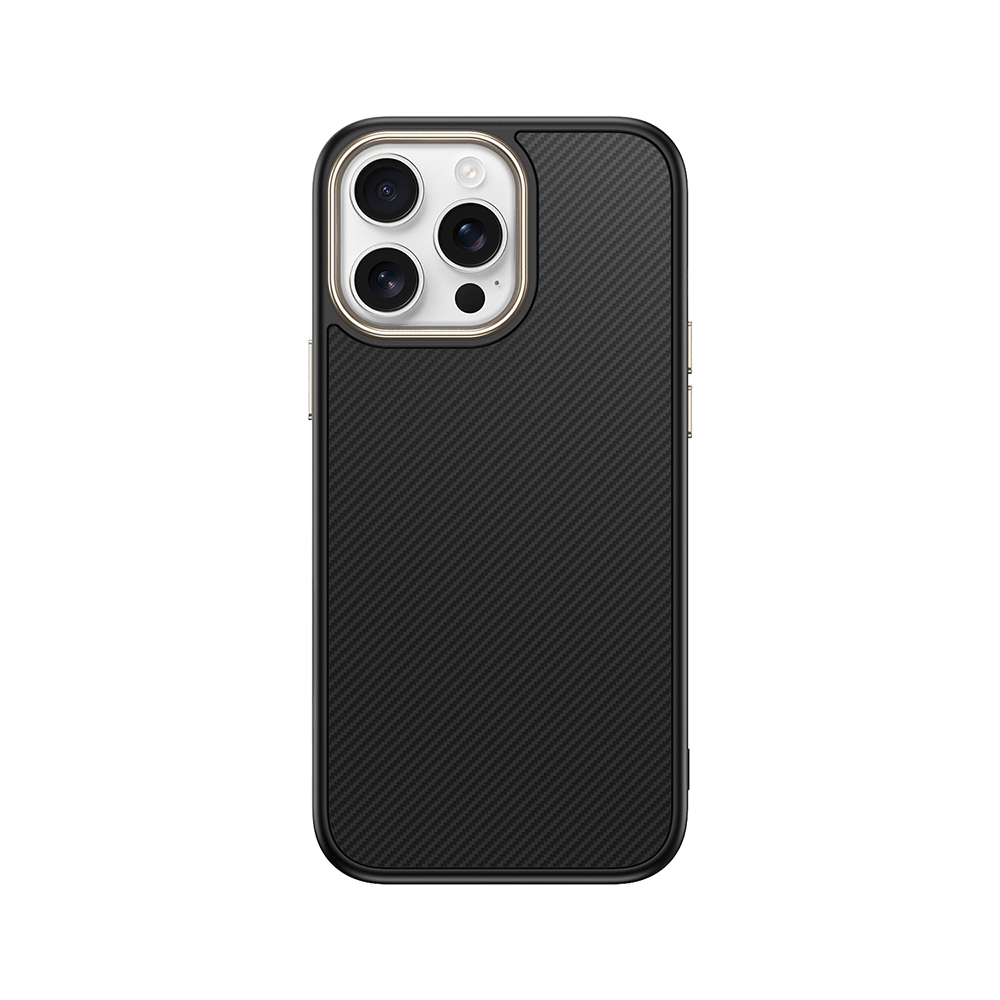 iPhone 15 Pro Max Kılıf M-safe Şarj Özellikli Karbon Fiber Görünümlü NXXA Antina Kapak - Siyah