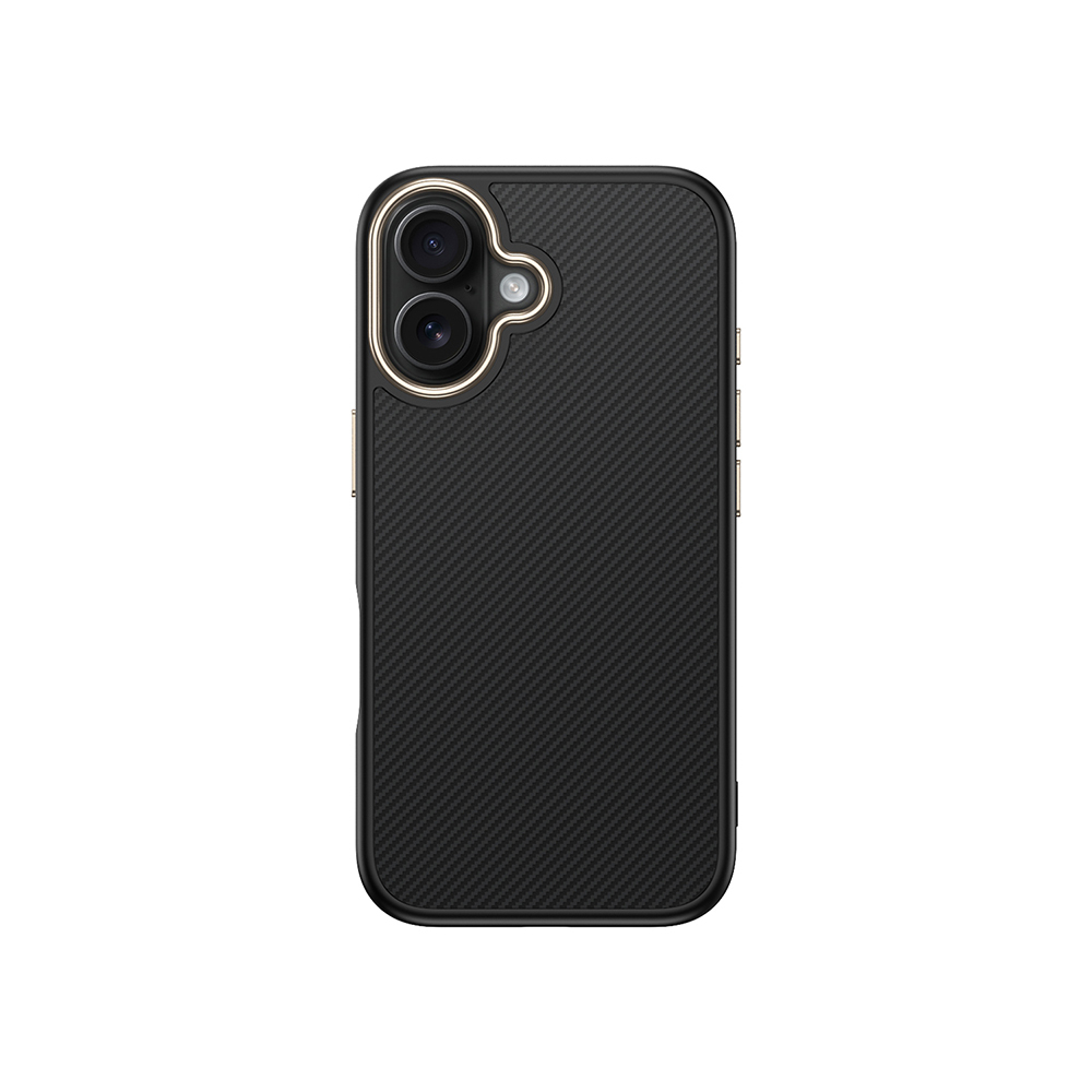 iPhone 16 Plus Kılıf M-safe Şarj Özellikli Karbon Fiber Görünümlü NXXA Antina Kapak - Siyah