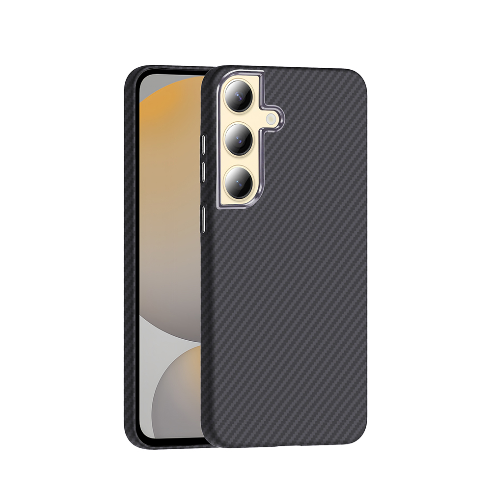 Galaxy S24 Plus Kılıf M-safe Şarj Özellikli Karbon Fiber Görünümlü NXXA Gros Kapak - Siyah