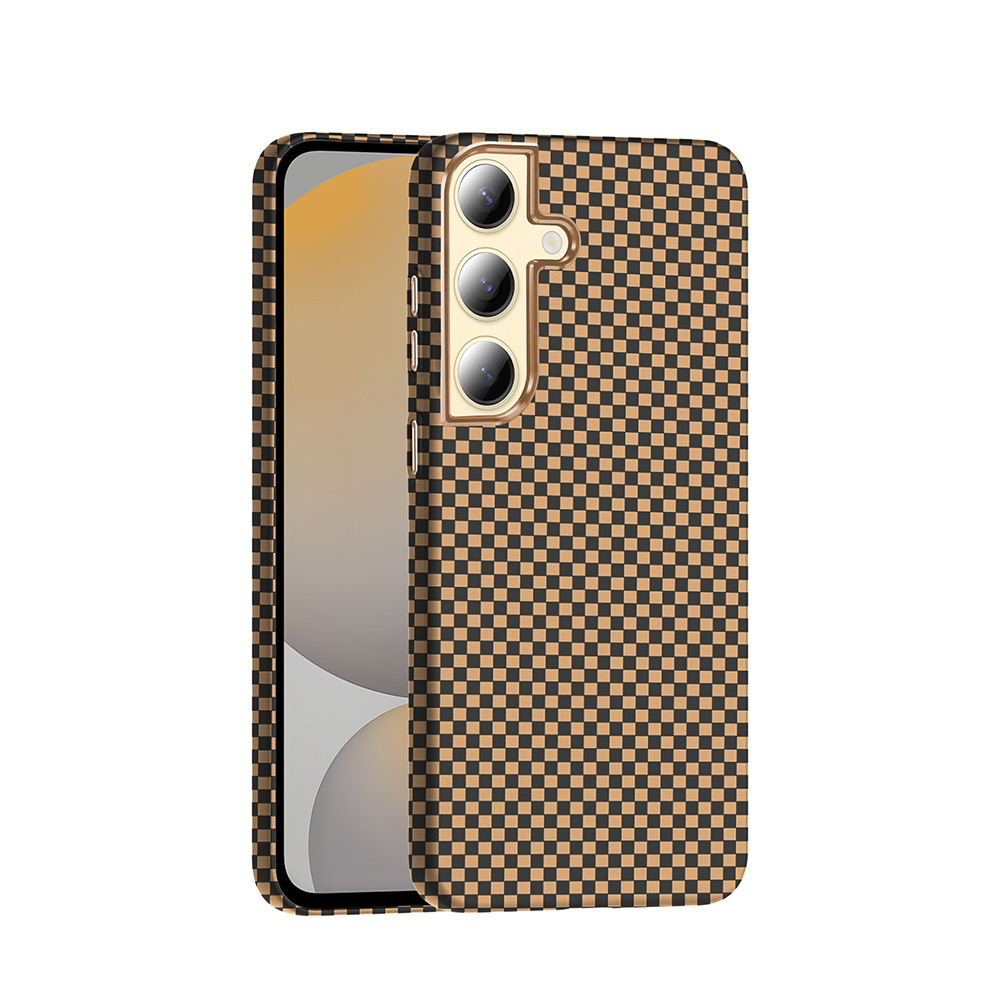 Galaxy S24 Plus Kılıf M-safe Şarj Özellikli Karbon Fiber Görünümlü NXXA Gros Kapak - Desert Titanyum