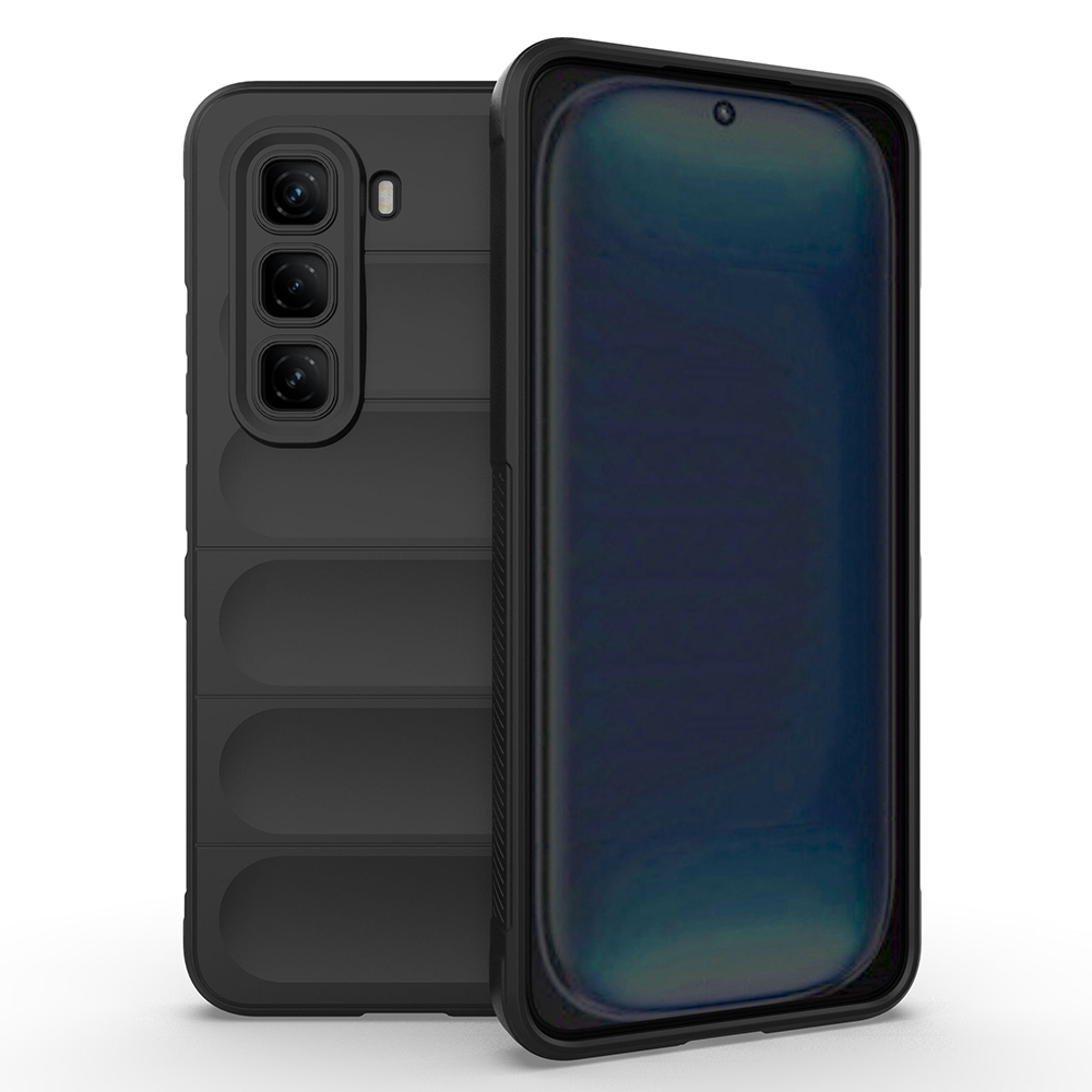 İnfinix Hot 50 4G Kılıf Esnek TPU Oyuklu Arka Yüzey Tasarımlı NXXA Etnik Silikon Kapak - Siyah