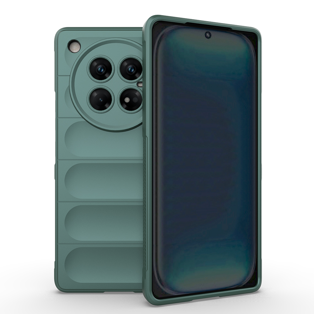İnfinix Zero 40 5G Kılıf Esnek TPU Oyuklu Arka Yüzey Tasarımlı NXXA Etnik Silikon Kapak - Koyu Yeşil