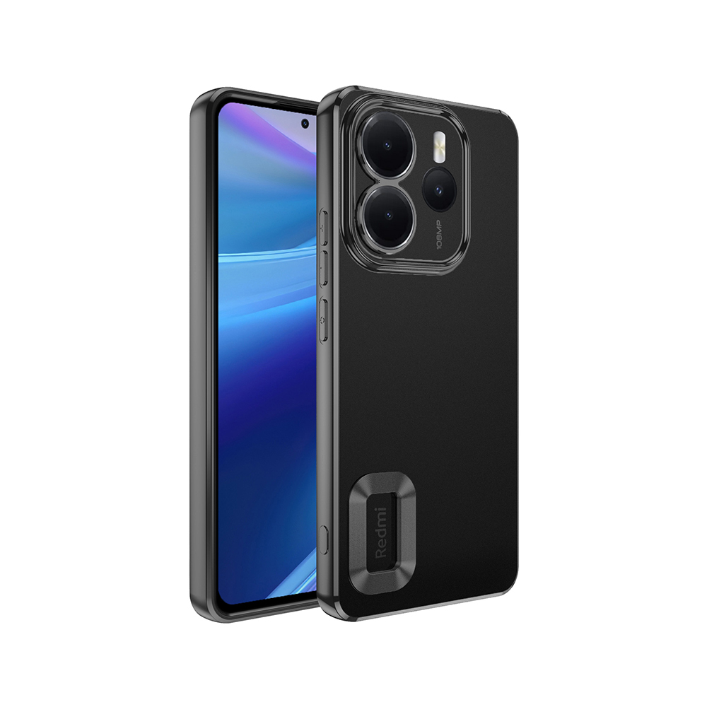 Redmi Note 14 4G Kılıf Kamera Korumalı Logo Gösteren NXXA Omega Kapak - Siyah