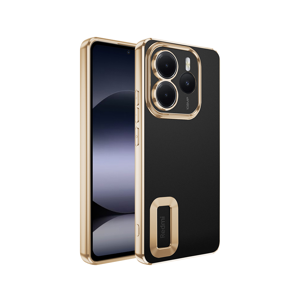 Redmi Note 14 5G Kılıf Kamera Korumalı Logo Gösteren NXXA Omega Kapak - Gold
