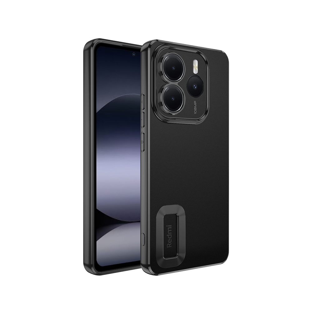 Redmi Note 14 5G Kılıf Kamera Korumalı Logo Gösteren NXXA Omega Kapak - Siyah