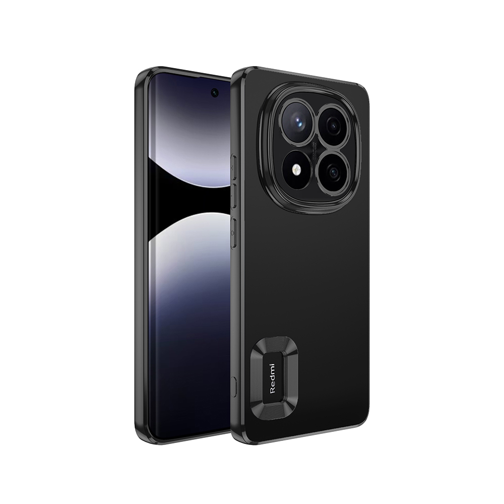 Redmi Note 14 Pro 4G Kılıf Kamera Korumalı Logo Gösteren NXXA Omega Kapak - Siyah
