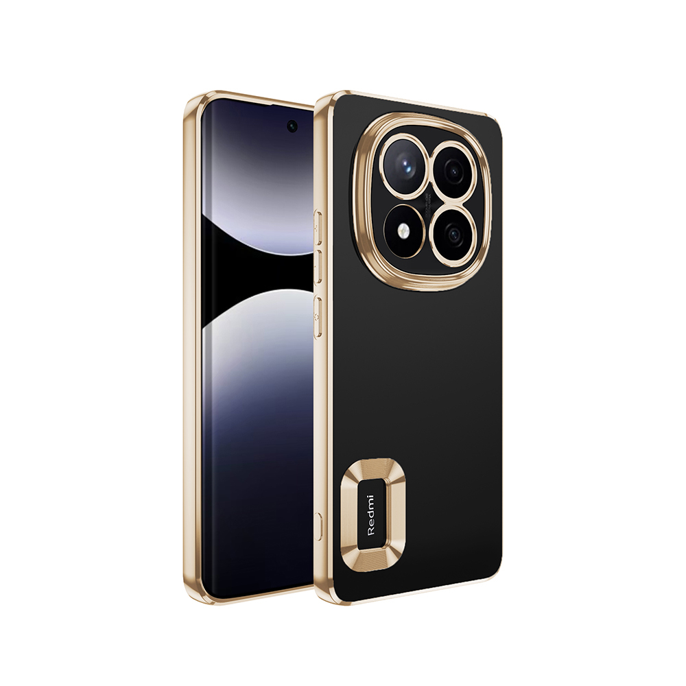 Redmi Note 14 Pro 5G Kılıf Kamera Korumalı Logo Gösteren NXXA Omega Kapak - Gold
