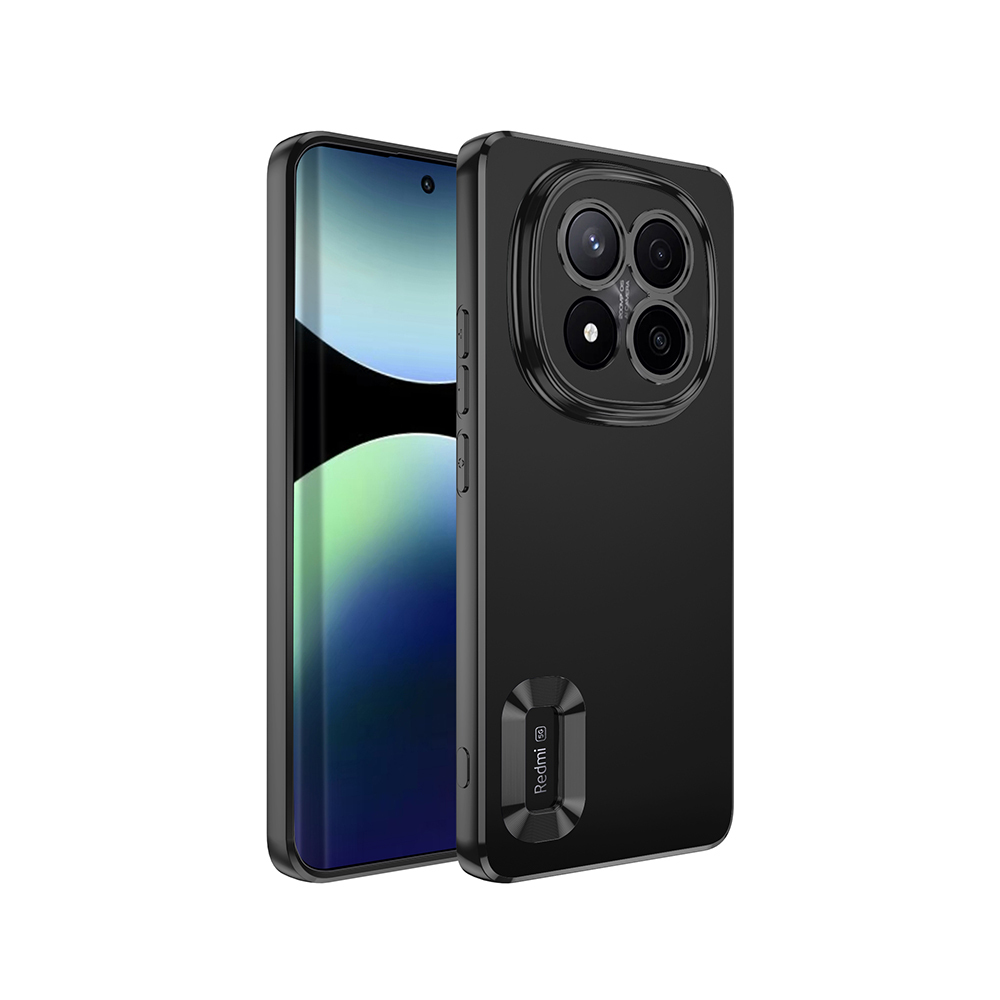 Redmi Note 14 Pro Plus Kılıf Kamera Korumalı Logo Gösteren NXXA Omega Kapak - Siyah