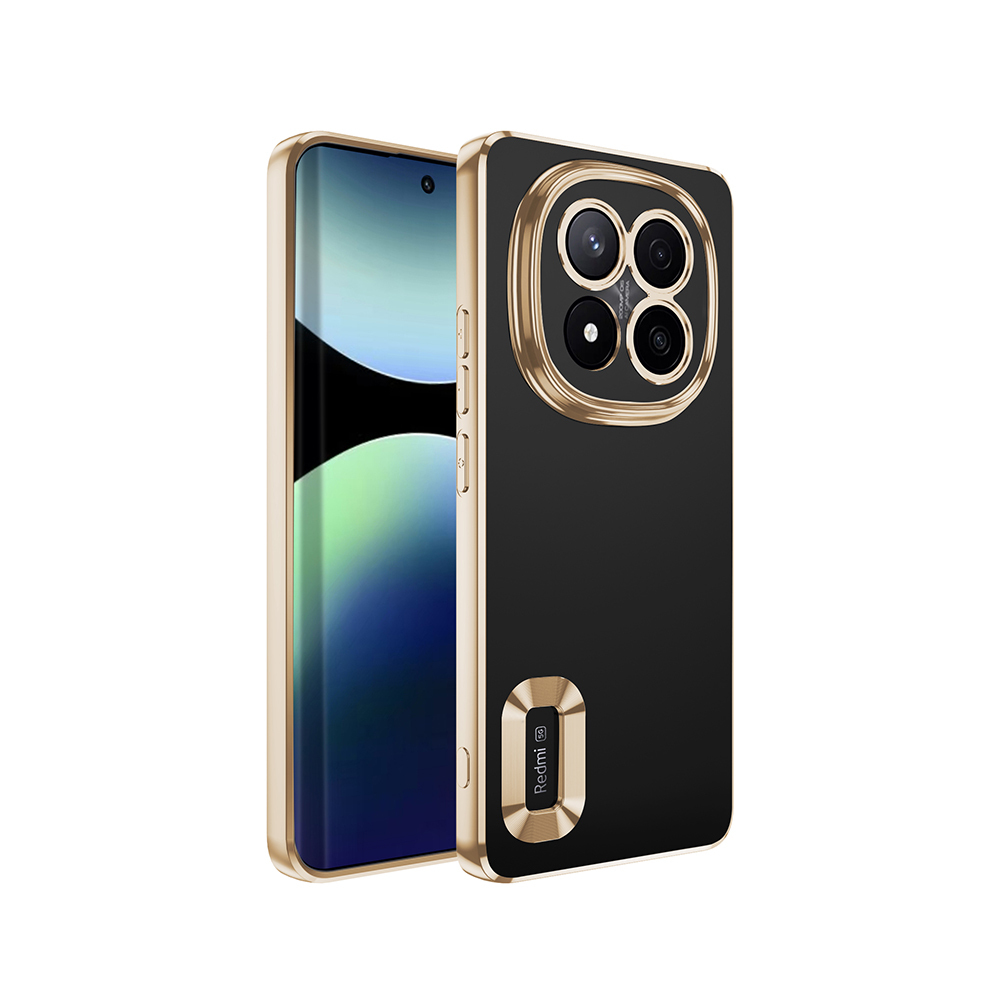Redmi Note 14 Pro Plus Kılıf Kamera Korumalı Logo Gösteren NXXA Omega Kapak - Gold