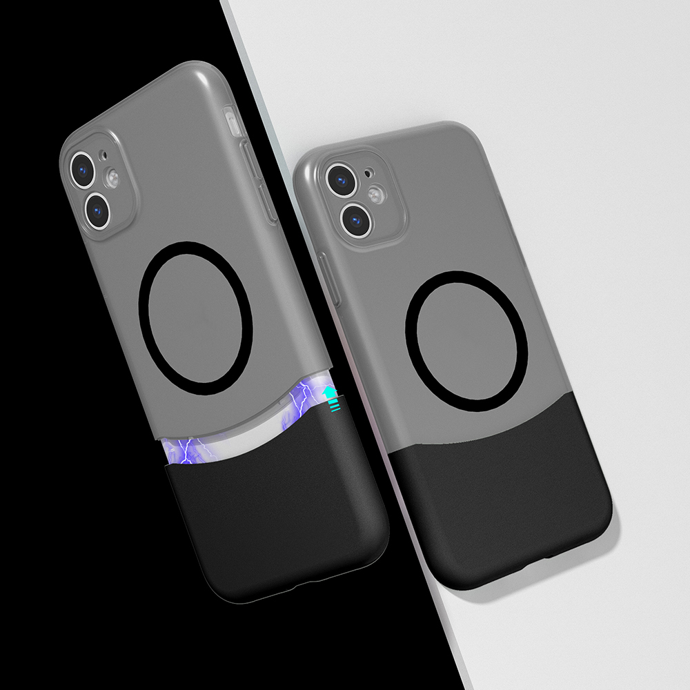 iPhone 11 Kılıf M-Safe Şarj Özellikli Mıknatıslı NXXA Duble Kapak - Siyah