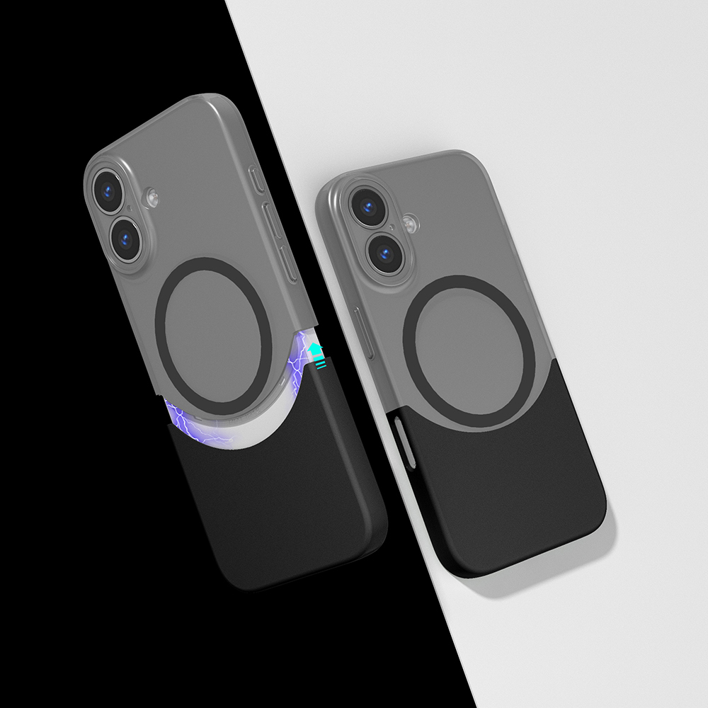 iPhone 16 Plus Kılıf M-Safe Şarj Özellikli Mıknatıslı NXXA Duble Kapak - Siyah
