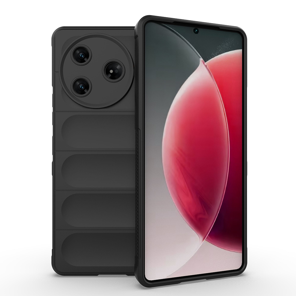 Tecno Spark 30 Pro Kılıf Esnek TPU Oyuklu Arka Yüzey Tasarımlı NXXA Etnik Silikon Kapak - Siyah