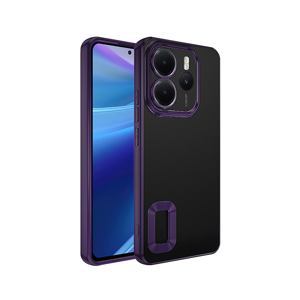 Redmi Note 14 4G Kılıf Kamera Korumalı Logo Gösteren NXXA Omega Kapak - Derin Mor