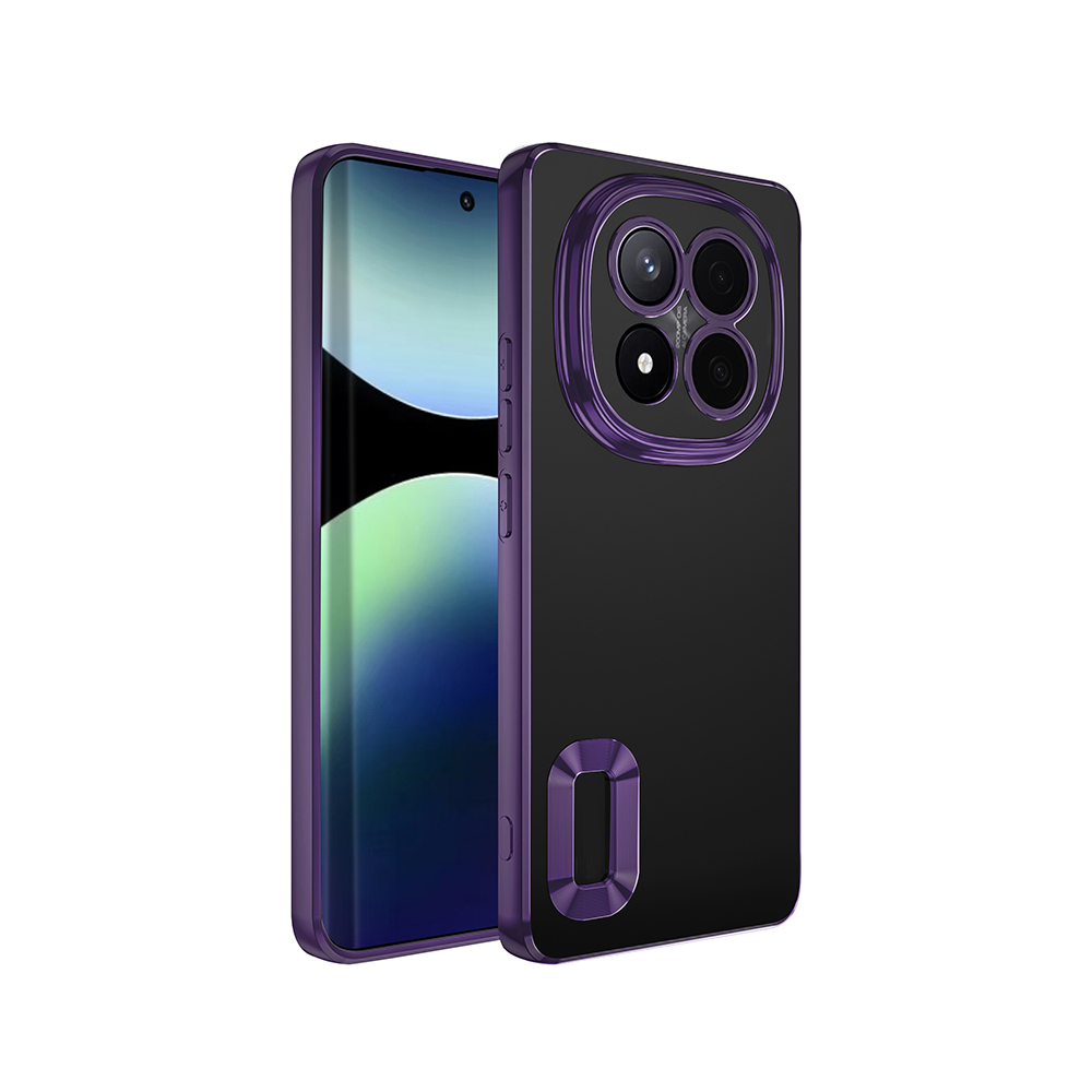 Redmi Note 14 Pro Plus Kılıf Kamera Korumalı Logo Gösteren NXXA Omega Kapak - Derin Mor