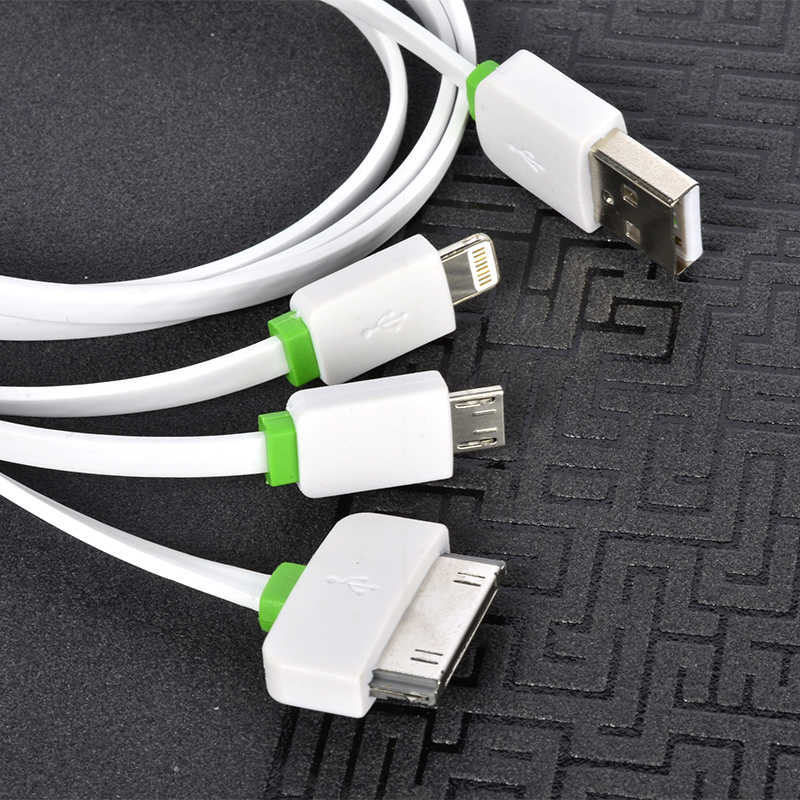 Beyaz High Speed 3 in 1 Lightning Micro Type-C Usb Kablo