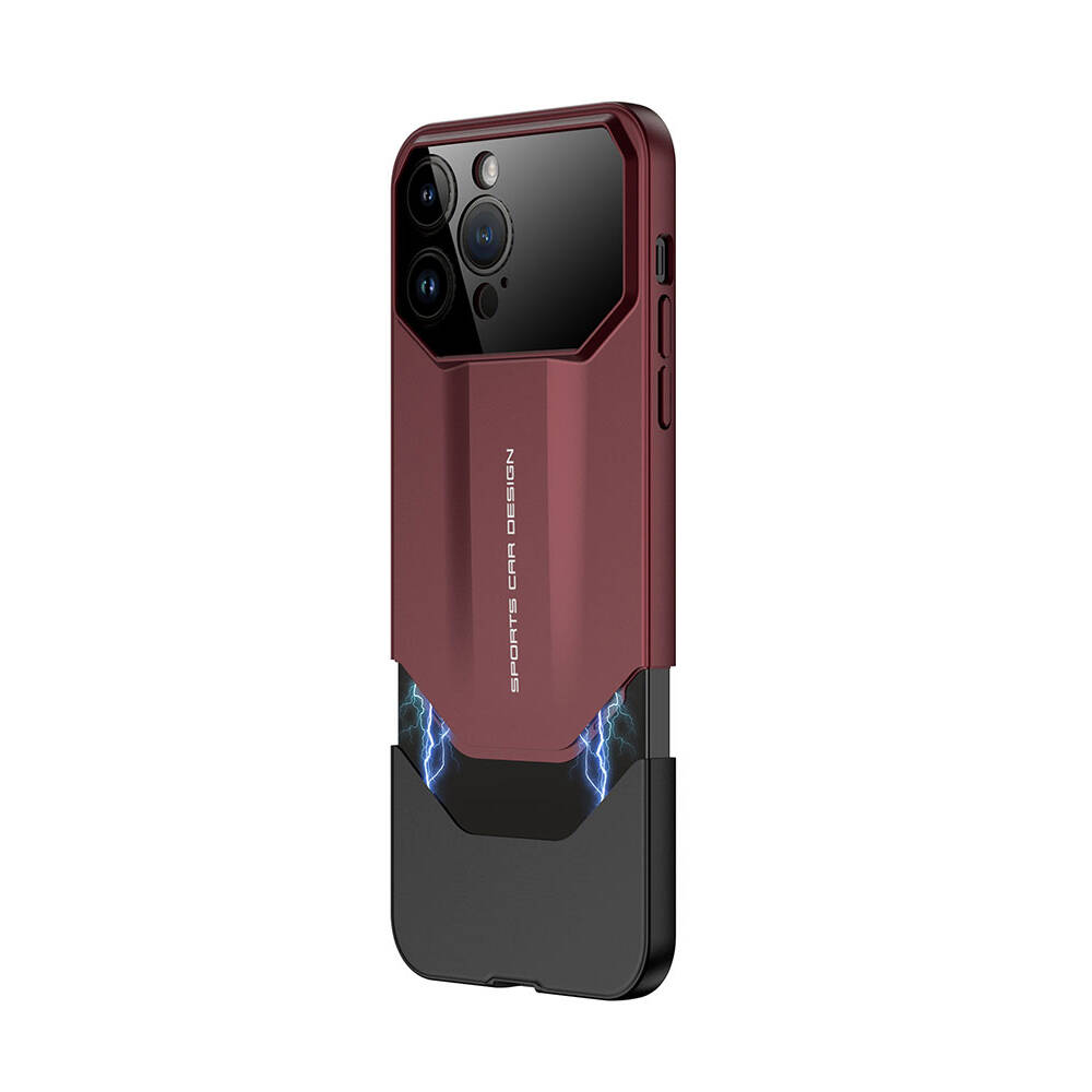 Apple iPhone 14 Pro Max Kılıf Çift Parçalı NXXA Ays Pro İkili Kapak-Kırmızı-Siyah