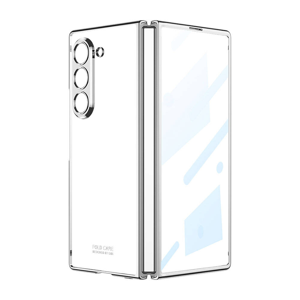 Galaxy Z Fold 6 Kılıf NXXA Full Camlı Kıpta Kapak-Gümüş