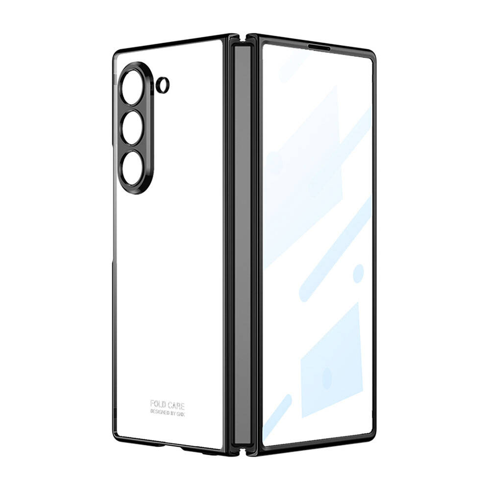 Galaxy Z Fold 6 Kılıf NXXA Full Camlı Kıpta Kapak-Siyah