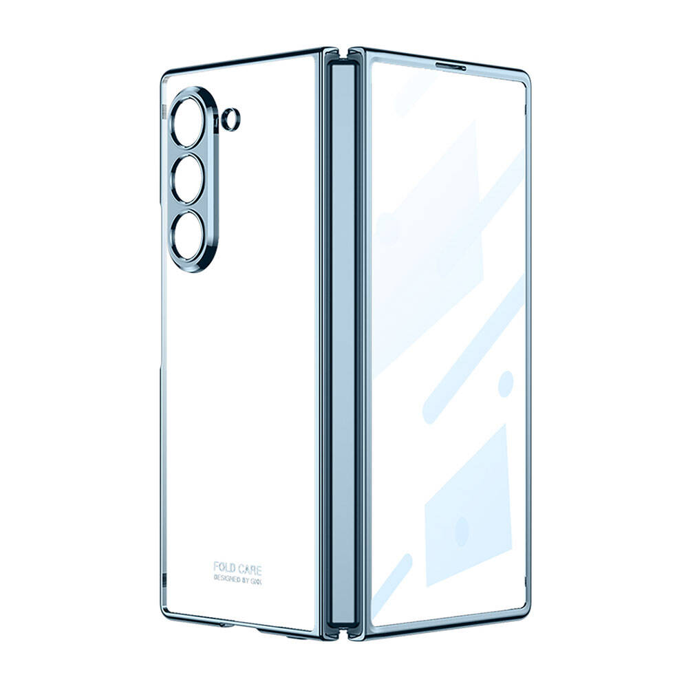 Galaxy Z Fold 6 Kılıf NXXA Full Camlı Kıpta Kapak-Mavi
