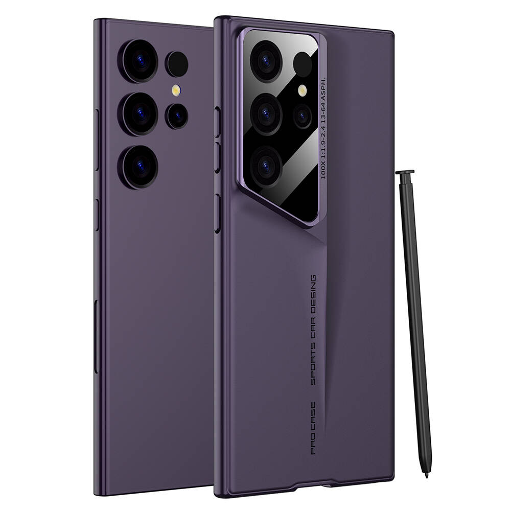 Galaxy S23 Ultra Kılıf Ultra İnce Kamera Korumalı Sert Rubber NXXA Procase Kapak-Mor
