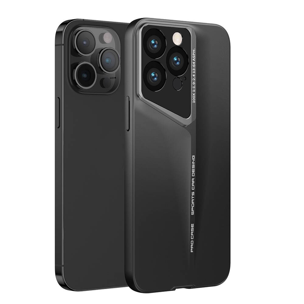 Apple iPhone 14 Pro Kılıf Ultra İnce Kamera Korumalı Sert Rubber NXXA Procase Kapak-Siyah