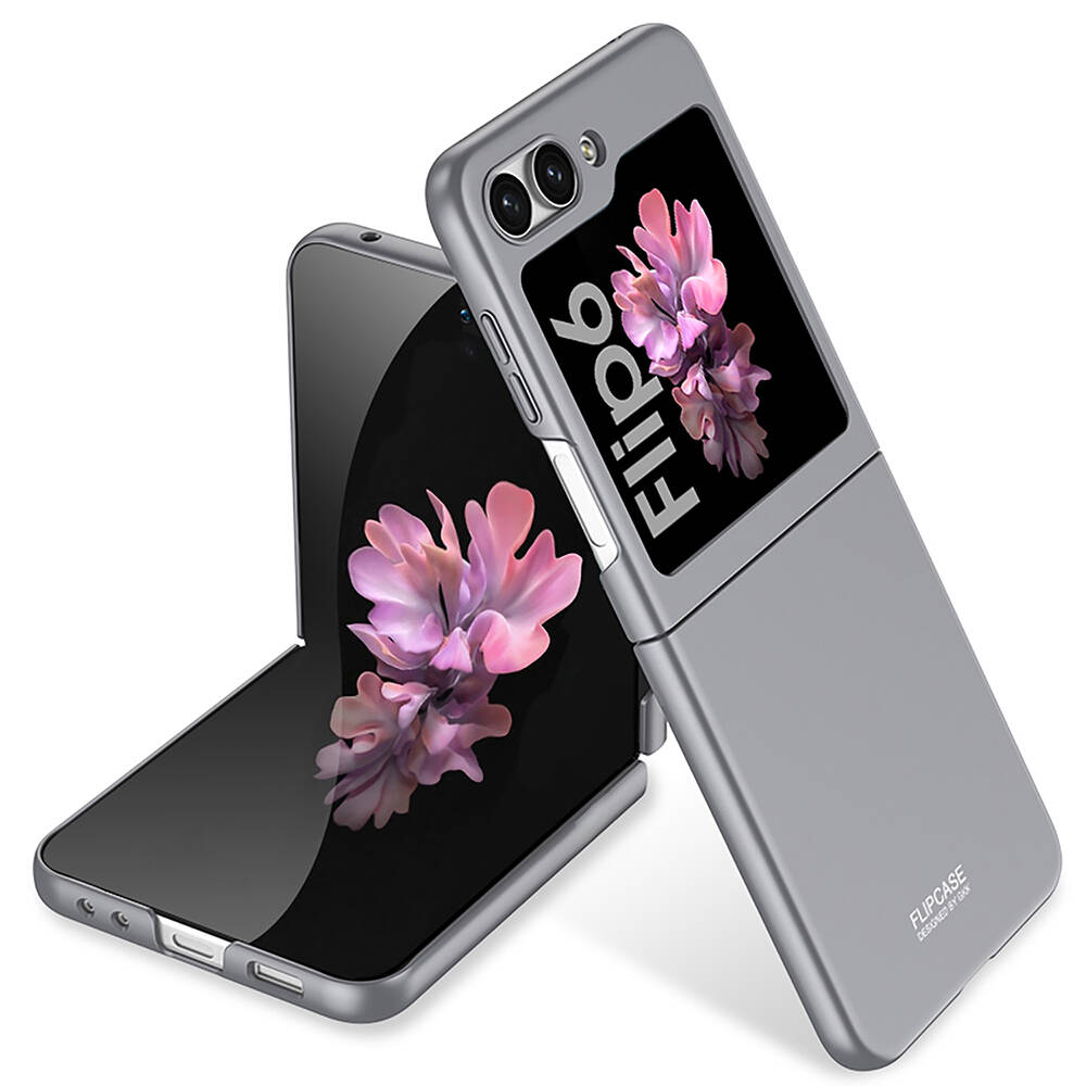Galaxy Z Flip 6 Kılıf NXXA Sert Kıpta Kapak-Gri