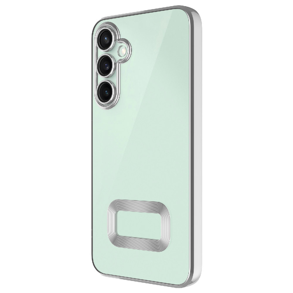 Galaxy A36 Kılıf Kamera Korumalı Logo Gösteren Zore Omega Kapak - Gümüş