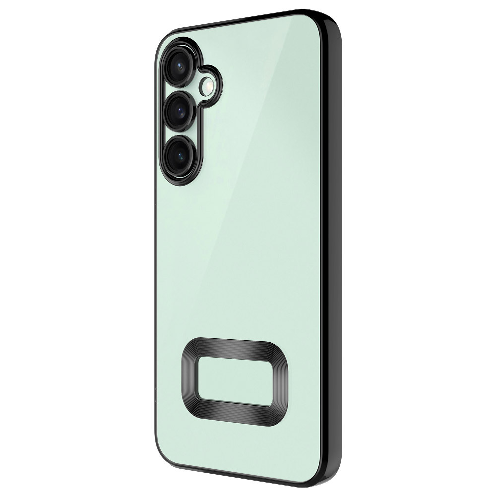 Galaxy A36 Kılıf Kamera Korumalı Logo Gösteren Zore Omega Kapak - Siyah