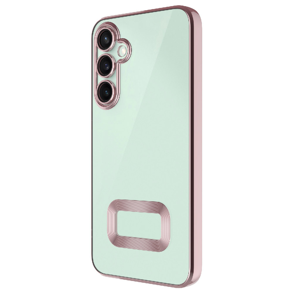 Galaxy A36 Kılıf Kamera Korumalı Logo Gösteren Zore Omega Kapak - Rose Gold
