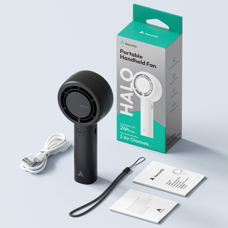 Aecooly PB01-A Portable Hand Cooler Fan with Internal Spiral Dual Ring Airflow Technology and 5 Speed ​​Settings - 15