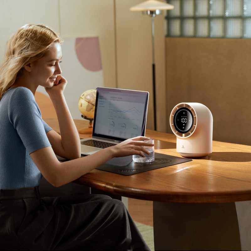Aecooly TB01 Portable Desk Fan with Digital LED Display - 12