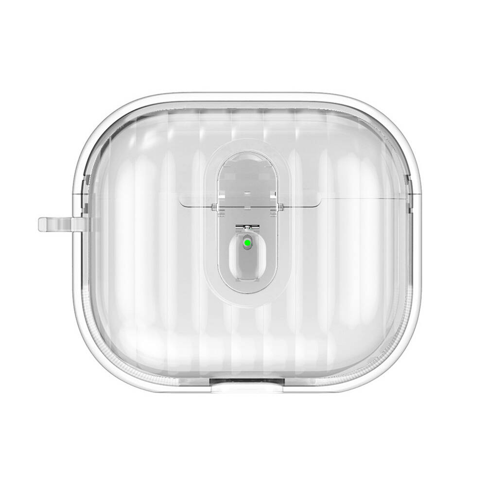 Airpods 4 Kılıf Kenarları Renkli Şeffaf Dilimli Silikon Zore Airbag 40 Kılıf - Şeffaf