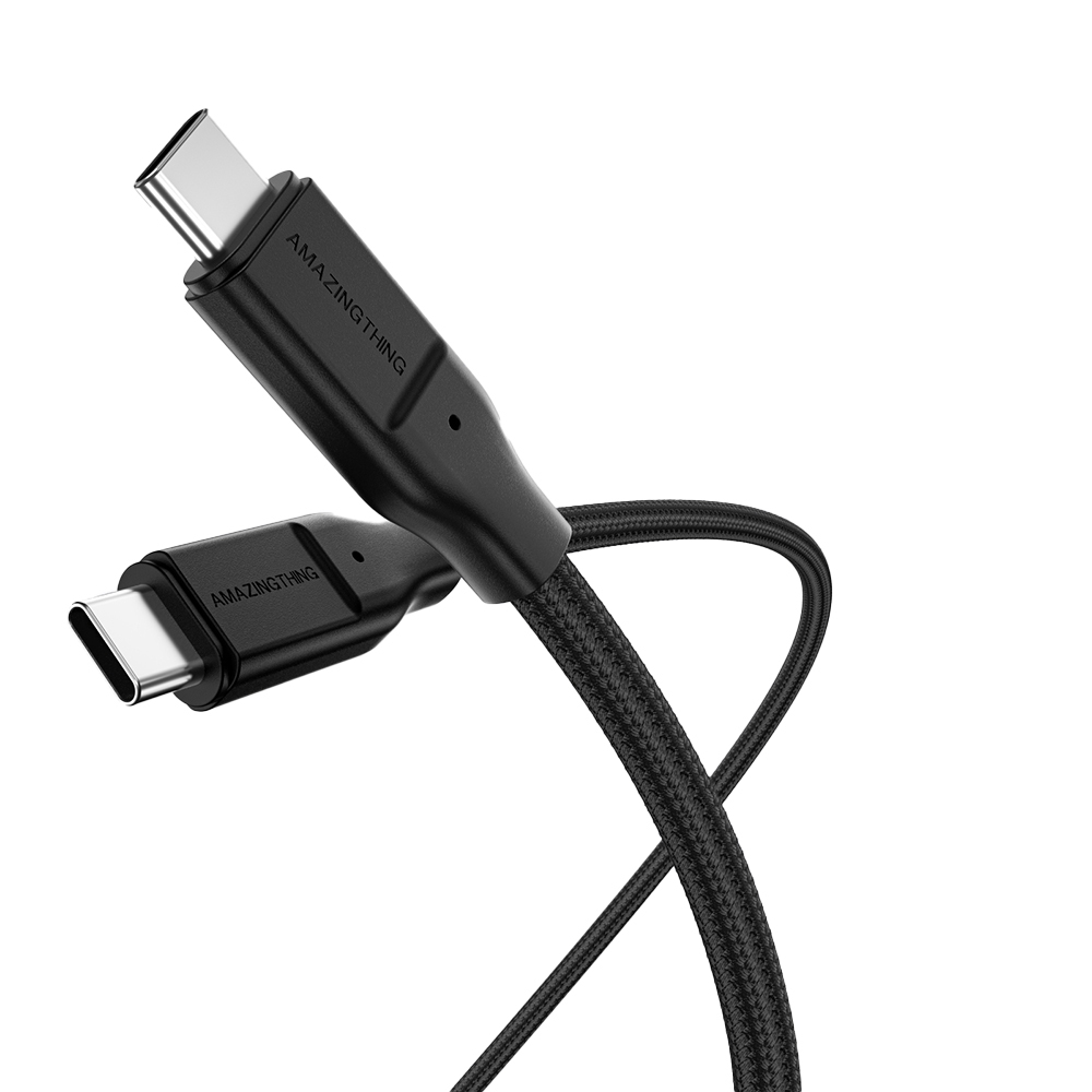 Amazingthing Magcord Serisi Magnetik Örgülü Tasarımlı Type-C to Type-C PD Data ve Şarj Kablosu 60W 1.2M - Siyah