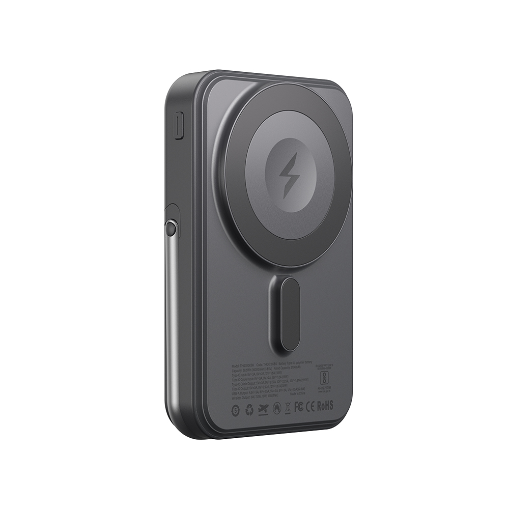 Amazingthing Thunder Go Akıllı Saat Kablosuz Şarj Özellikli PD 22.5W Standlı Wireless Powerbank 15W 10000mAh - Siyah