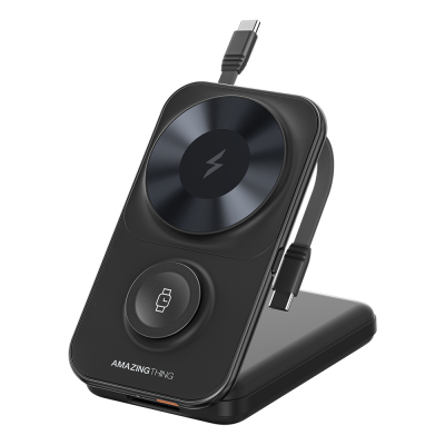 Amazingthing Thunder Pro Mag 6in1 PD22.5W Katlanabilir Standlı Kablosuz Powerbank 8000mAh - Amazingthing