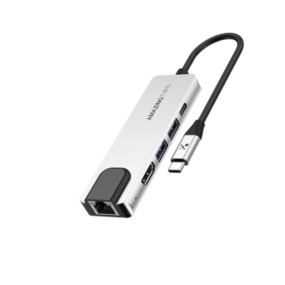 Amazingthing Thunder Pro RJ45 Type-c to HDTV 5 in 1 4K 60Hz Ethernet Dönüştürücü Adaptör - Amazingthing