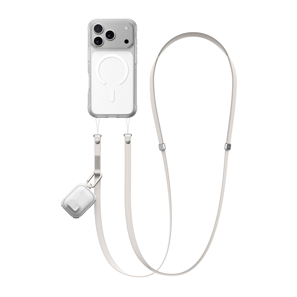 Amazingthing Titan Serisi Ayarlanabilir Manyetik Tasarımlı Telefon ve AirPods Boyun Askı İpi - Gri